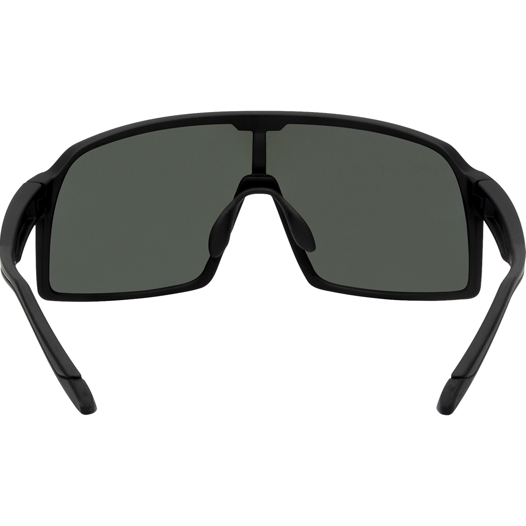 Aether Polarised Shield Sports Sunglasses with Black Frame and Purple Mirrored Lens inside view