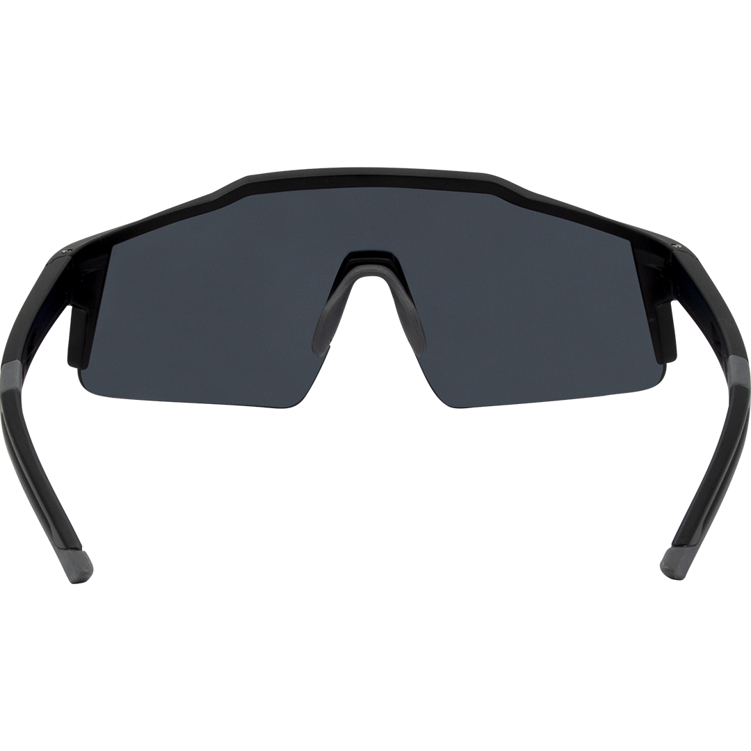Apex Polarised Shield Sports Sunglasses with Black Frame and Smoke Lens inside view