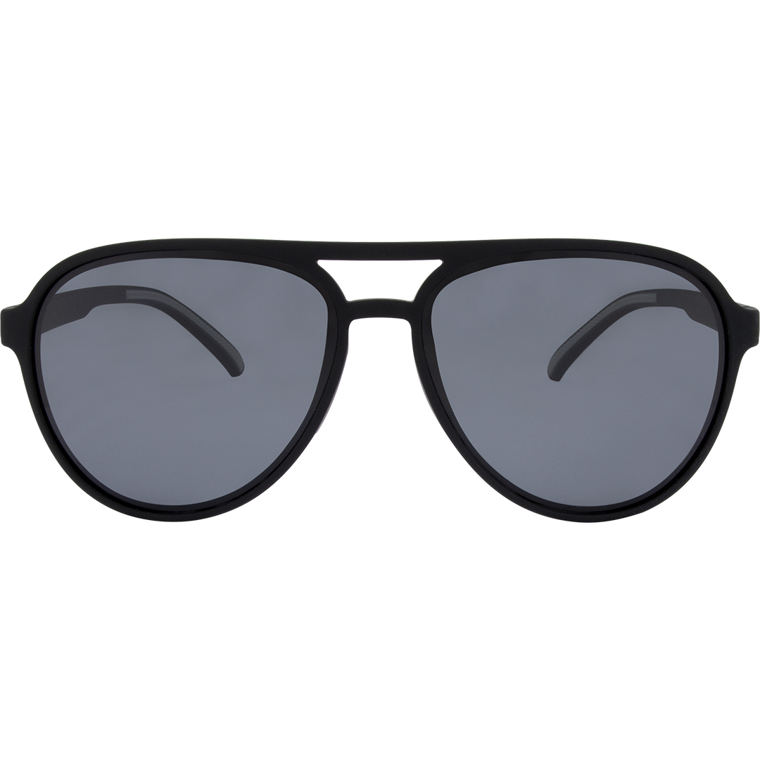 Greasy Black Aviator Sunglasses made of a TR90 frame