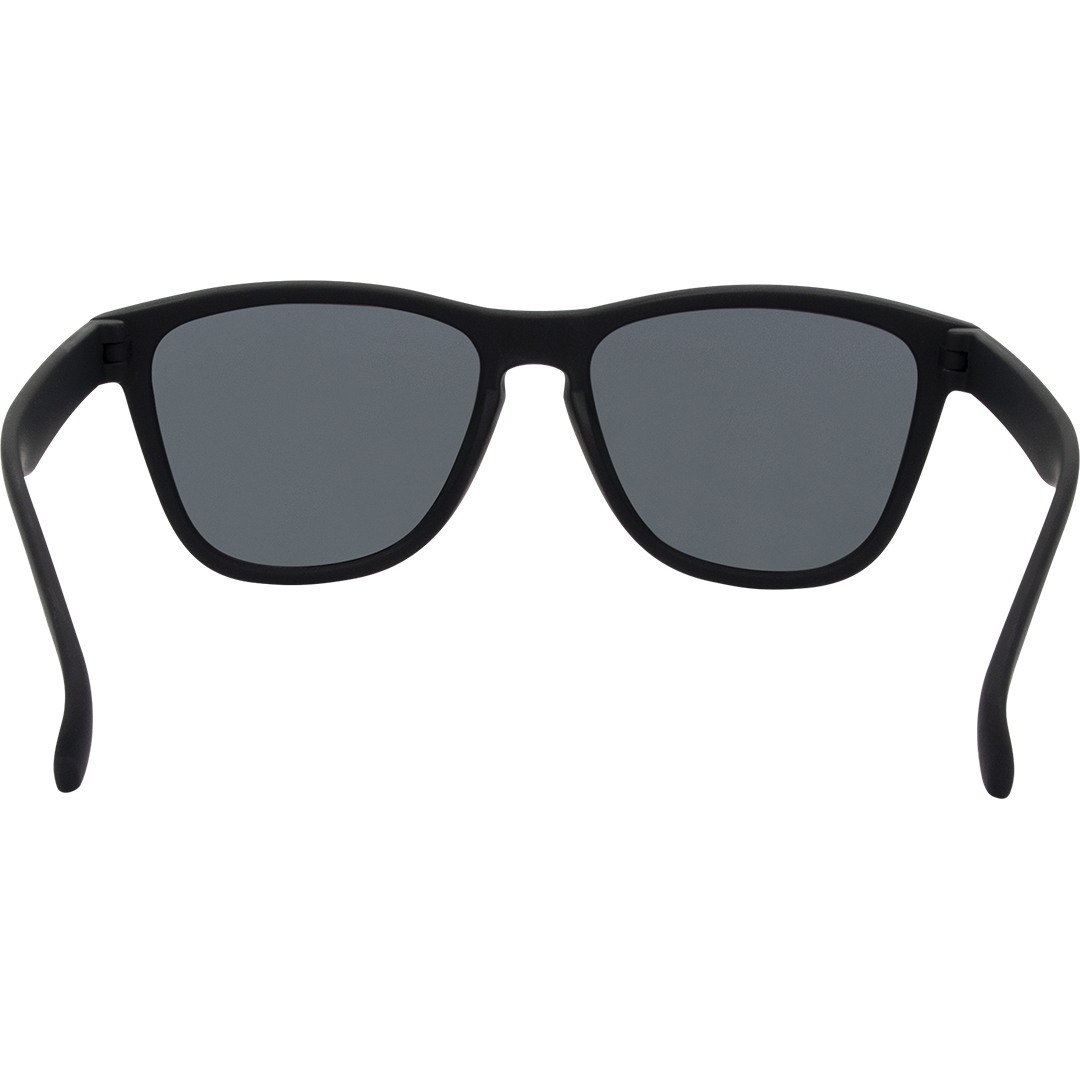 Gritty Polarised Wayfarer Mirrored Sunglasses with Black Frame and Red Lens inside view