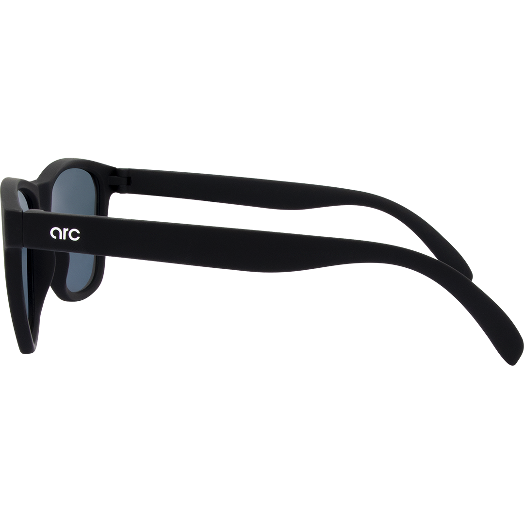 Gritty Polarised Wayfarer Mirrored Sunglasses with Black Frame and Red Lens left view