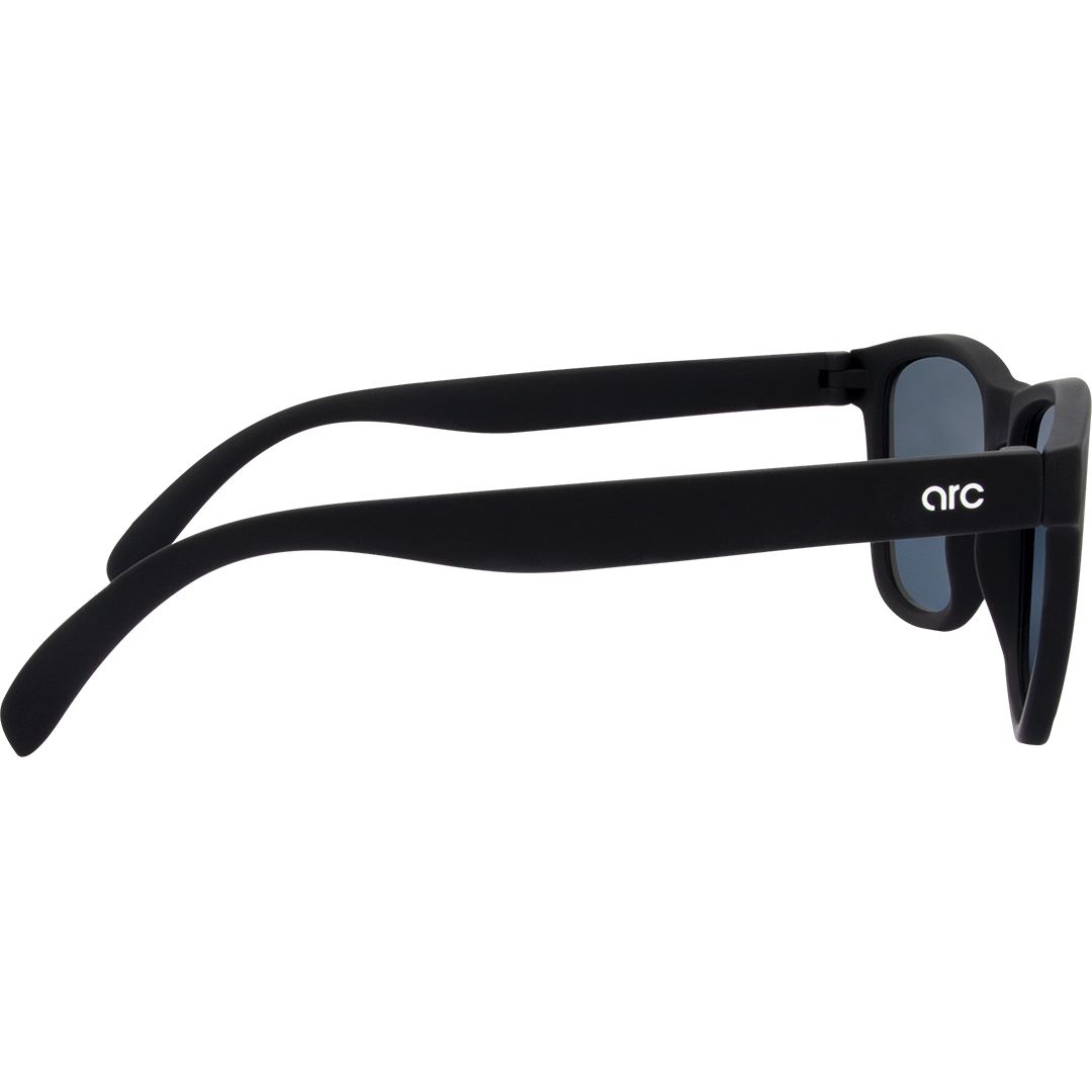 Gritty Polarised Wayfarer Mirrored Sunglasses with Black Frame and Red Lens right view