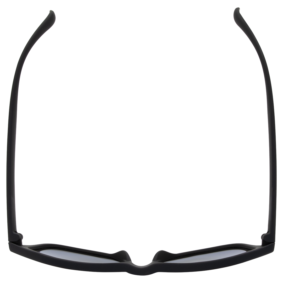 Gritty Polarised Wayfarer Mirrored Sunglasses with Black Frame and Red Lens top view