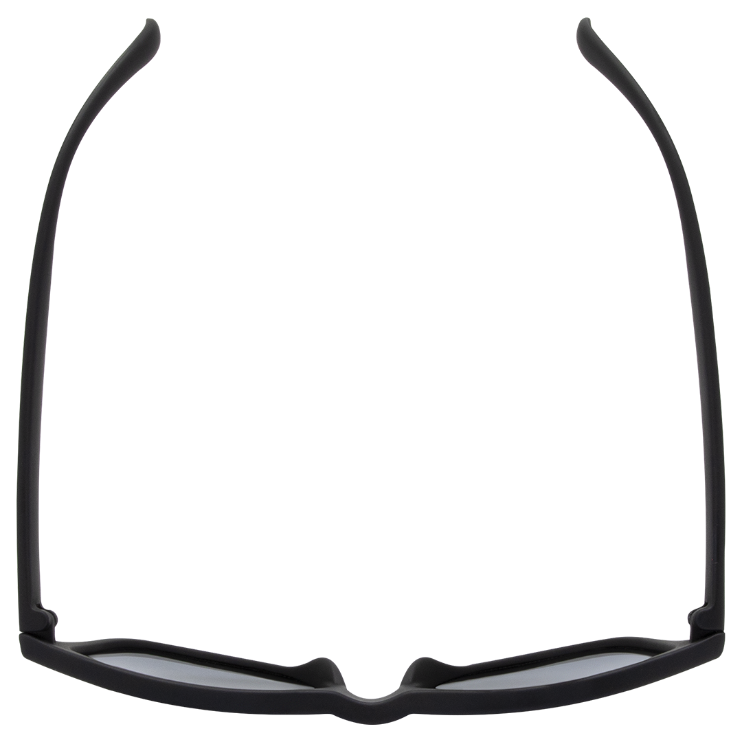 Gritty Polarised Wayfarer Mirrored Sunglasses with Black Frame and Smoke Lens top view