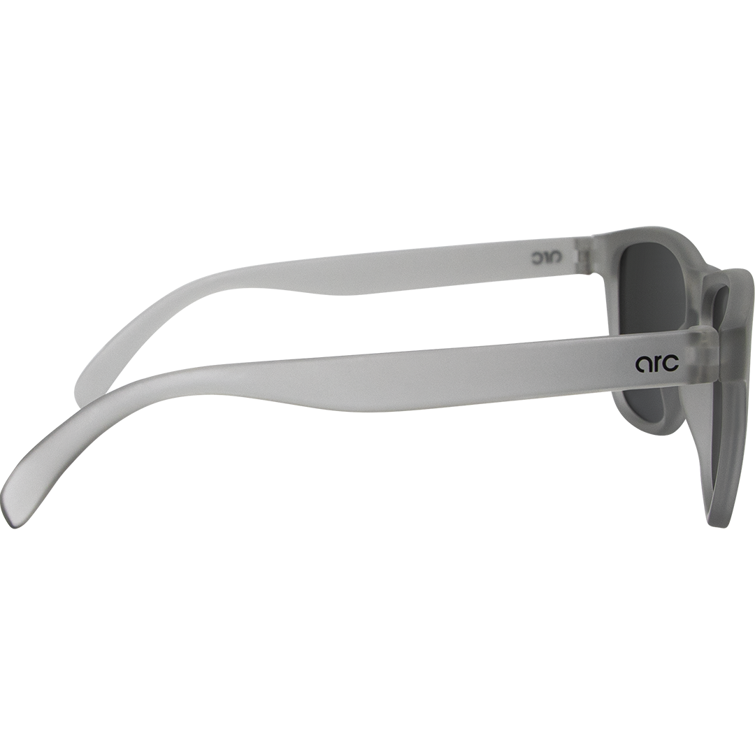 Gritty Polarised Wayfarer Mirrored Sunglasses with Grey Frame and Silver Lens right view