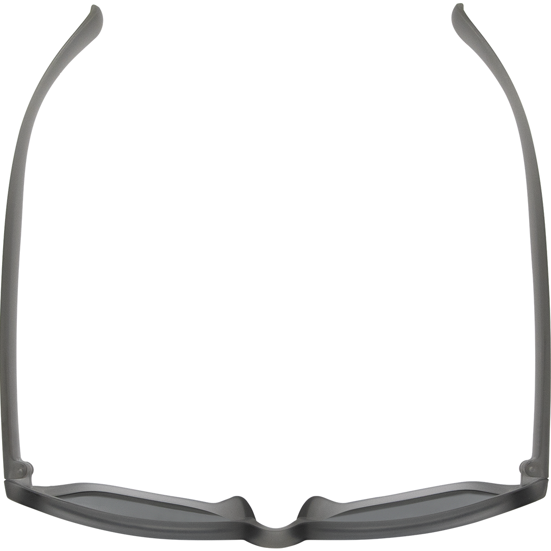 Gritty Polarised Wayfarer Mirrored Sunglasses with Grey Frame and Silver Lens top view