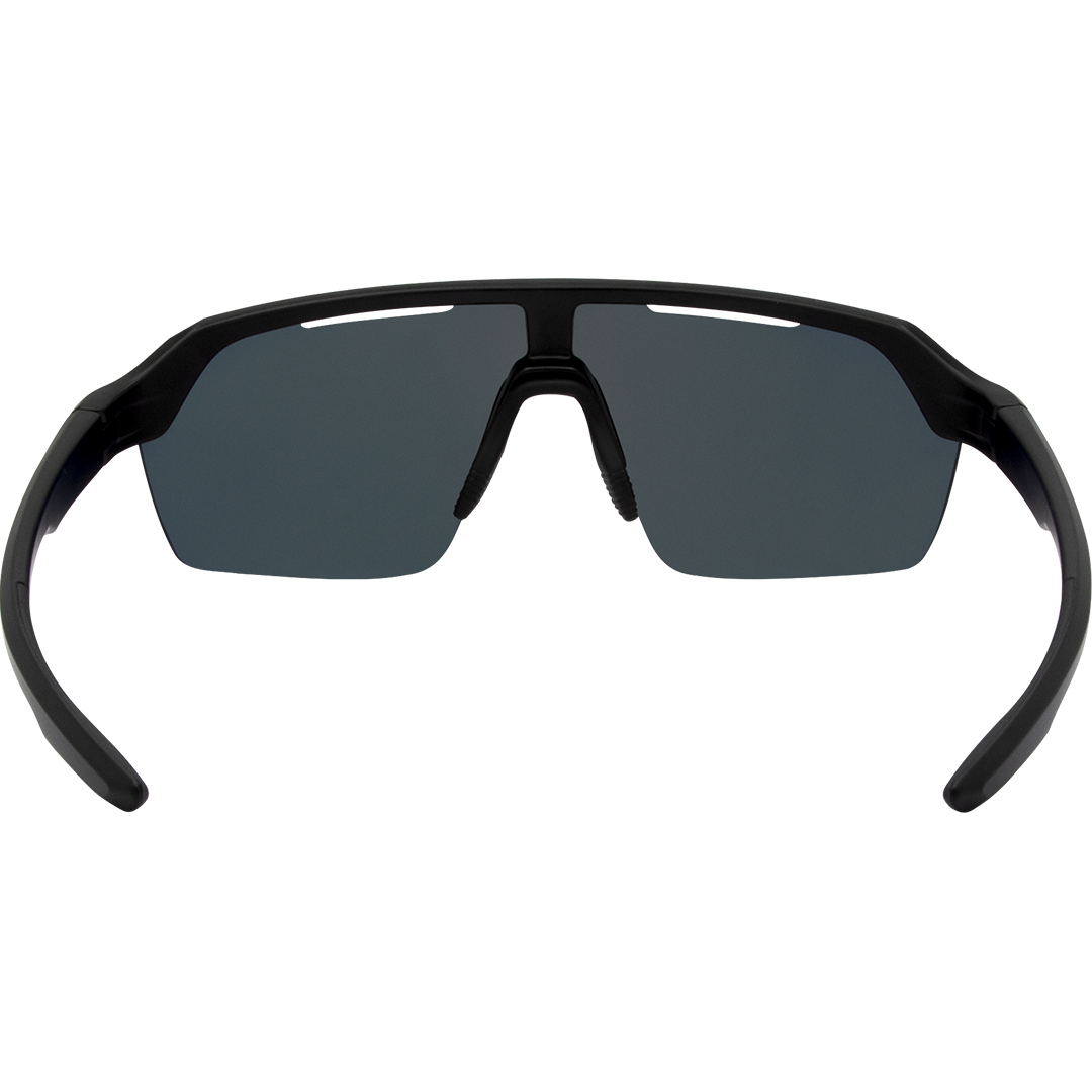 Horizon Polarised Shield Sports Sunglasses with Black Frame and Red Mirrored Lens inside view