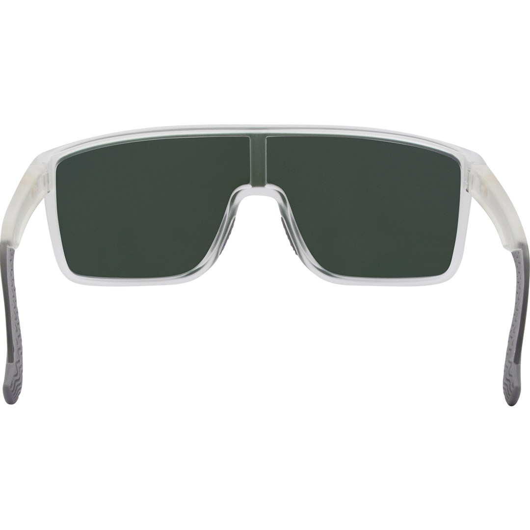 Vortex Polarised Shield Sports Sunglasses with Clear Frame and Pink Mirrored Lens inside view