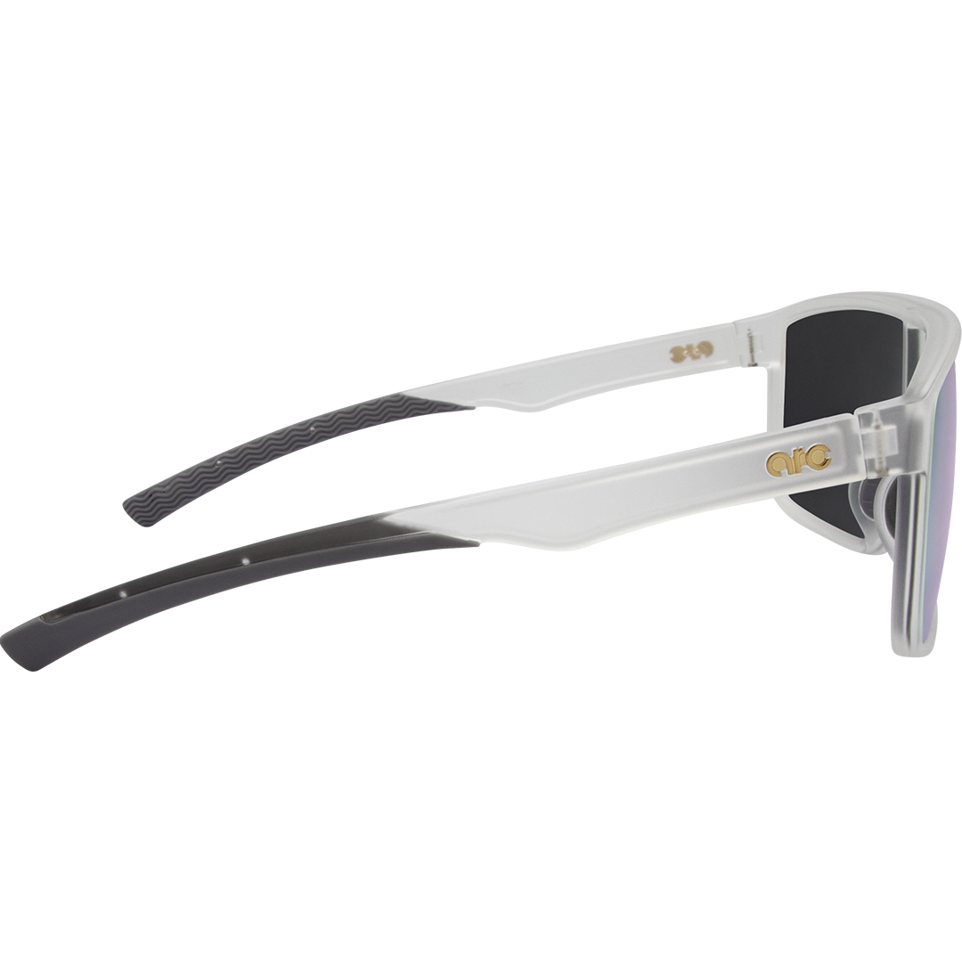 Vortex Polarised Shield Sports Sunglasses with Clear Frame and Pink Mirrored Lens right view