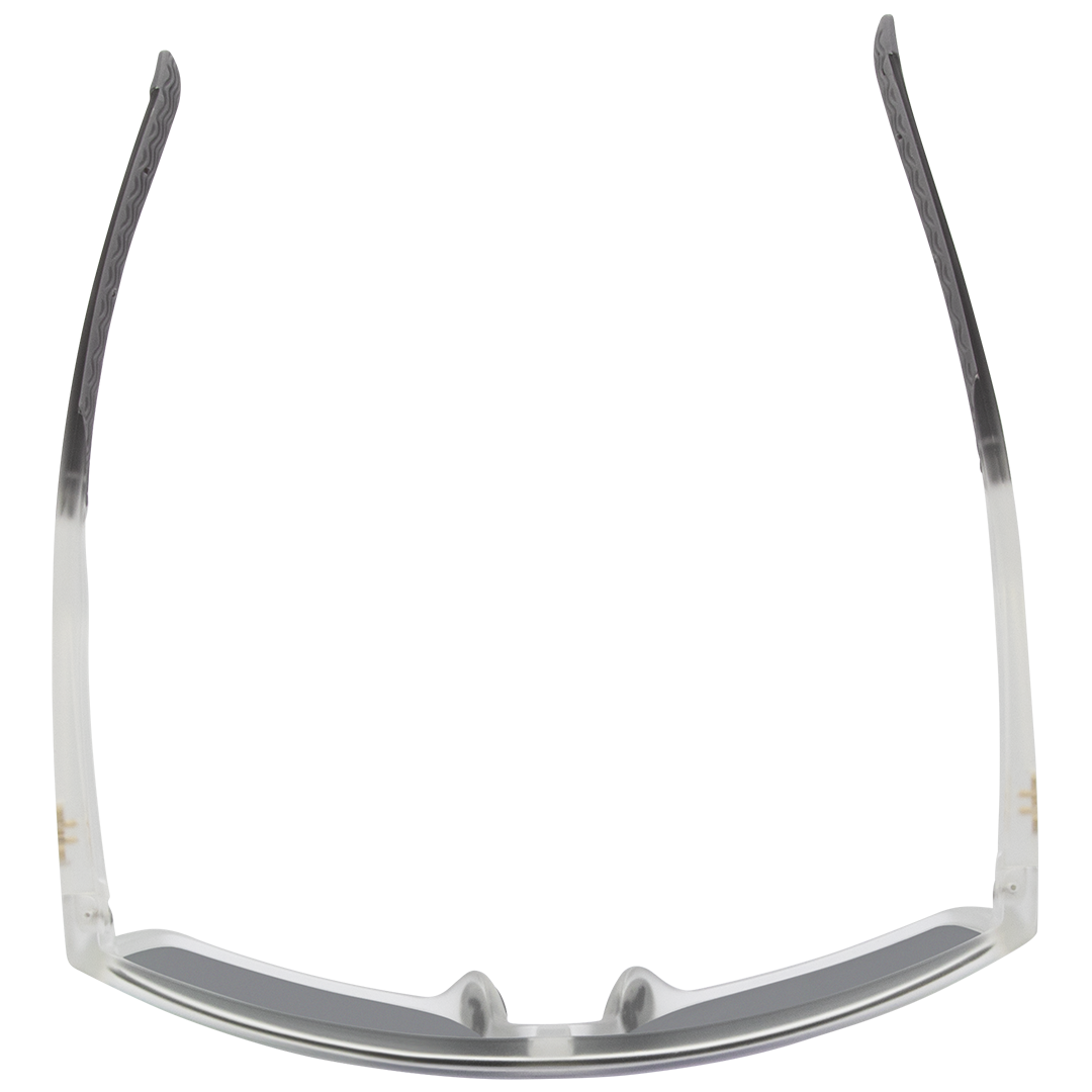 Vortex Polarised Shield Sports Sunglasses with Clear Frame and Pink Mirrored Lens top view