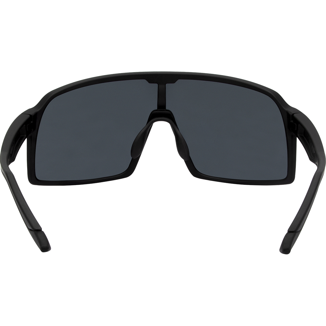 Aether Polarised Shield Sports Sunglasses with Black Frame and Smoke Lens inside view