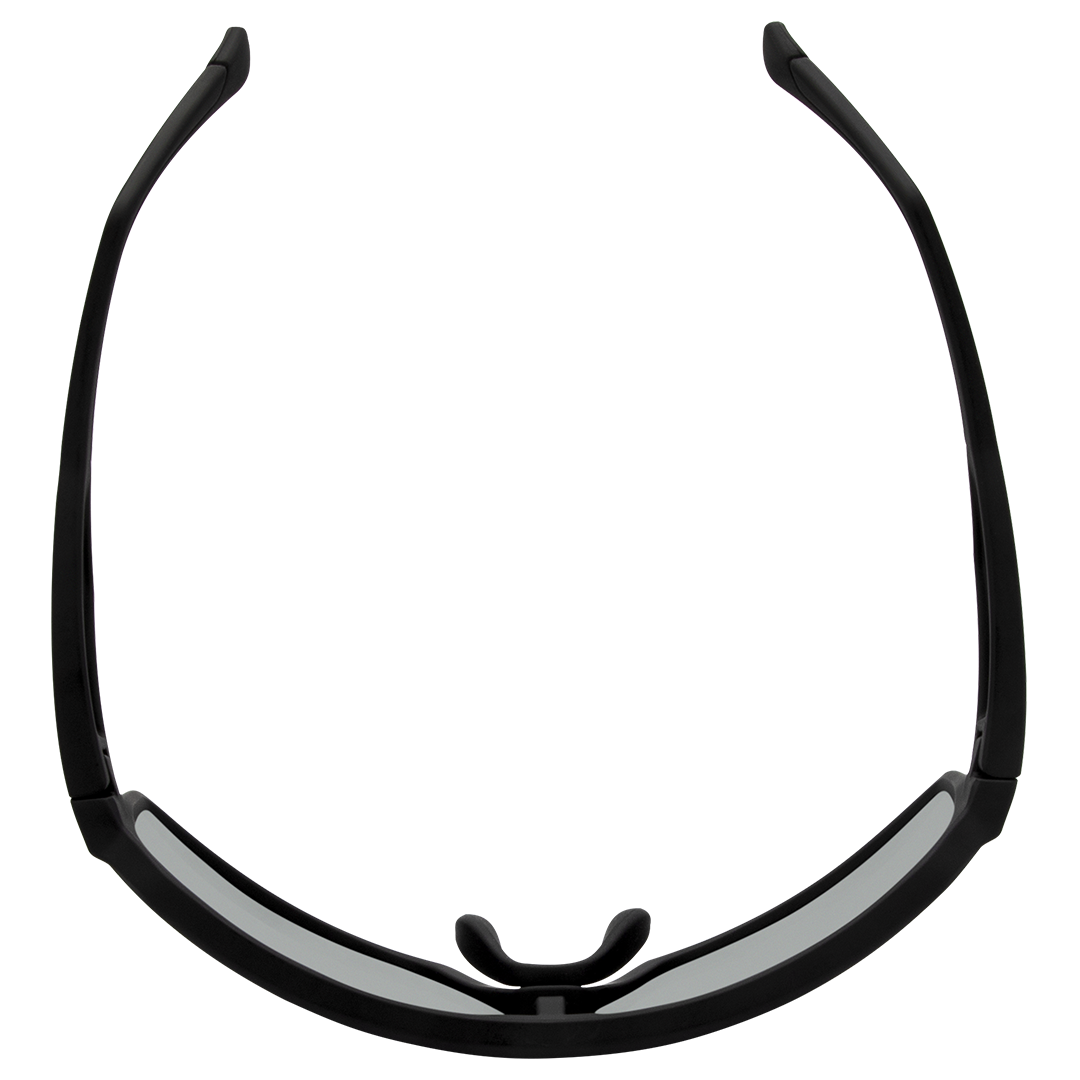 Aether Polarised Shield Sports Sunglasses with Black Frame and Smoke Lens top view