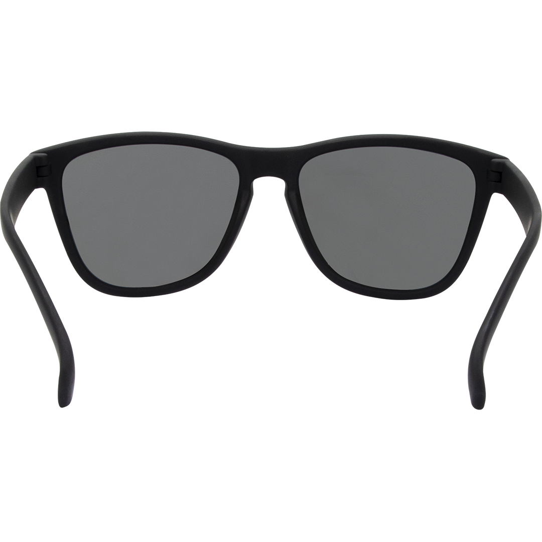 Gritty Polarised Wayfarer Mirrored Sunglasses with Black Frame and Blue Lens inside view