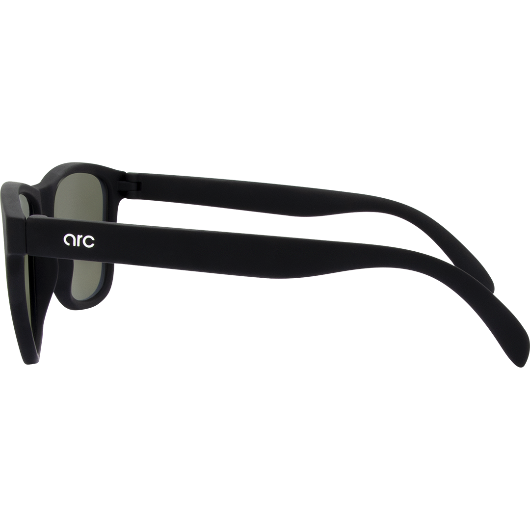 Gritty Polarised Wayfarer Mirrored Sunglasses with Black Frame and Blue Lens left view