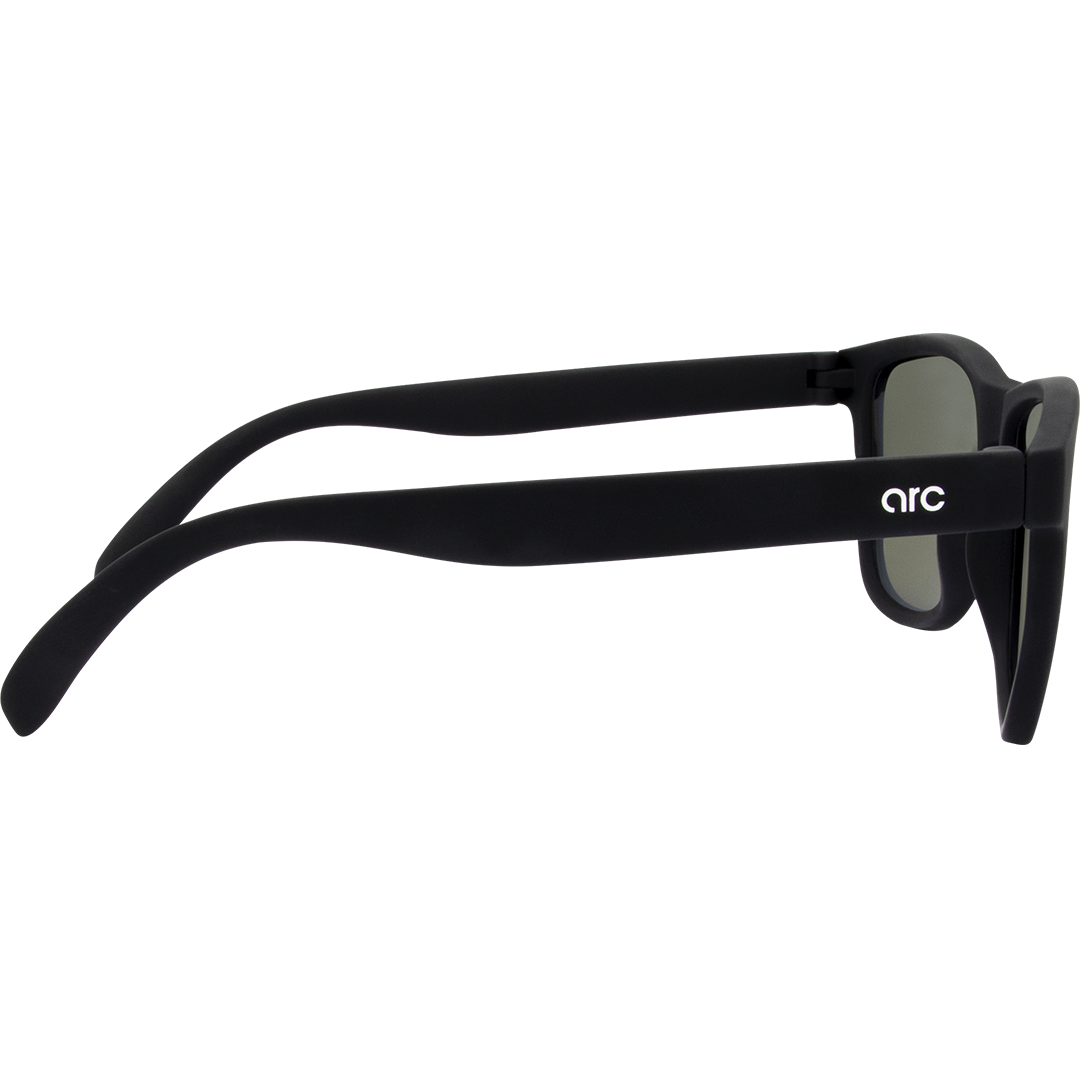 Gritty Polarised Wayfarer Mirrored Sunglasses with Black Frame and Blue Lens right view