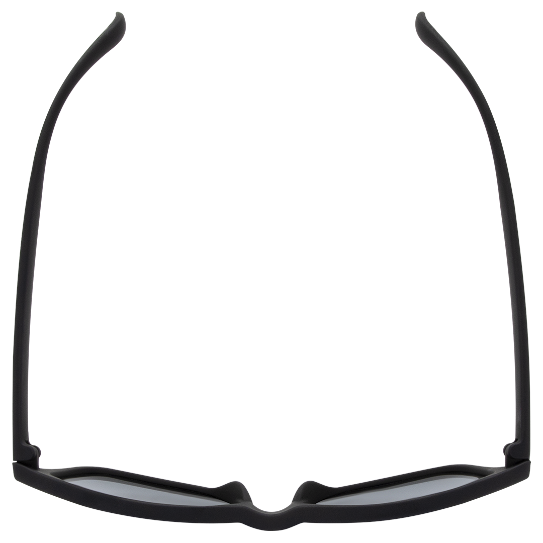 Gritty Polarised Wayfarer Mirrored Sunglasses with Black Frame and Blue Lens top view
