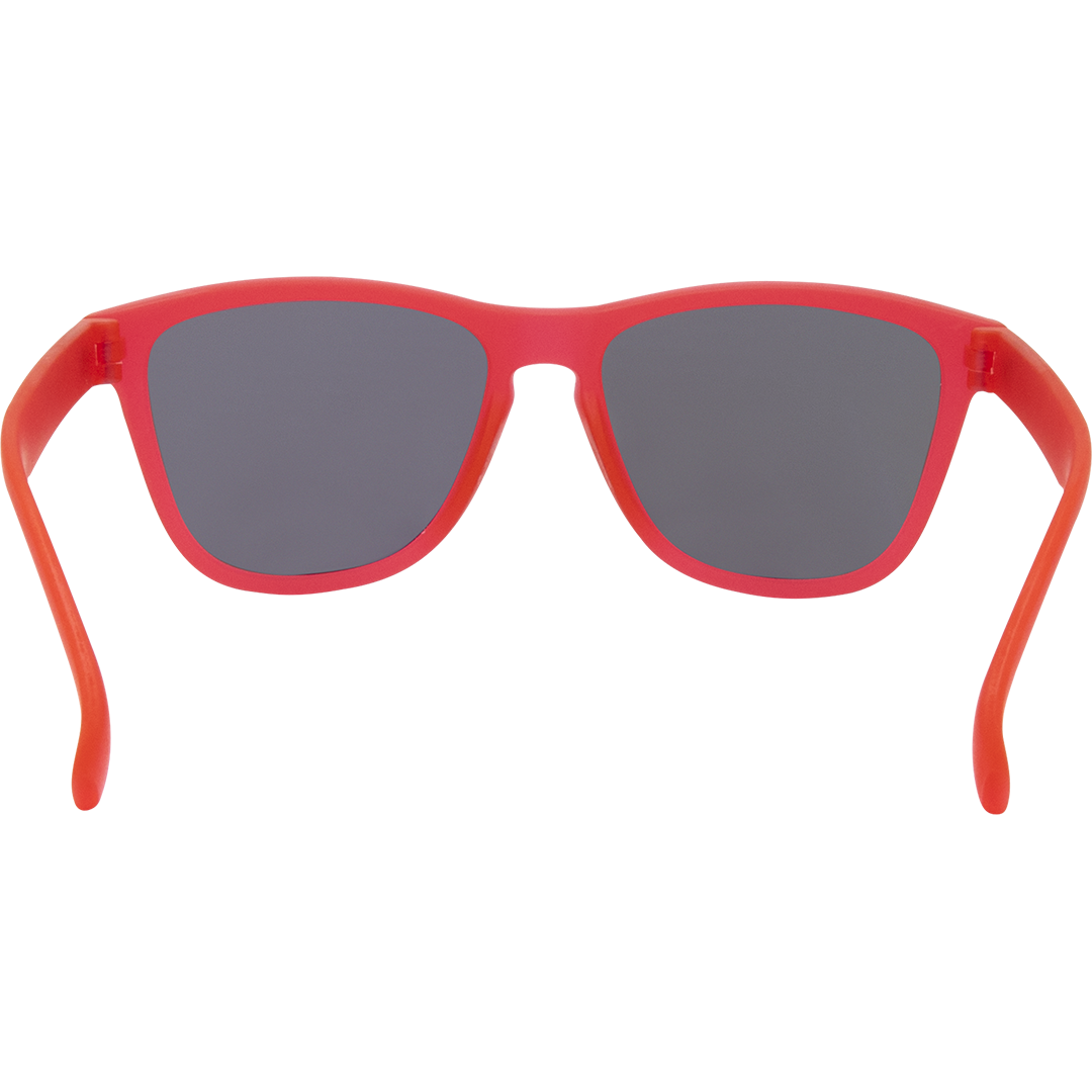 Gritty Polarised Wayfarer Mirrored Sunglasses with Pink Frame and Green Lens inside view