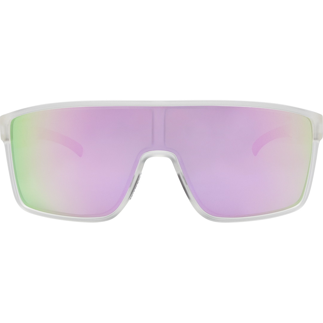 Vortex Polarised Clear Sports Sunglasses made of a pink mirrored shield